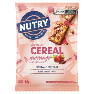 BARRA DE CEREAL MORANGO COM CHOCOLATE FP 24X3X22G