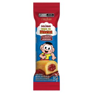 BOLINHO TURMA DA MONICA CASA SUICA BAUNILHA RECHEADO MORANGO 20X35G