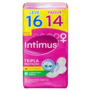 ABSORVENTE INTIMUS EXTERNO SECO COM ABAS LEVE MAIS PAGUE MENOS C/16