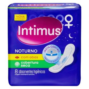 ABSORVENTE INTIMUS EXTERNO NOTURNO SECO COM ABAS C/8