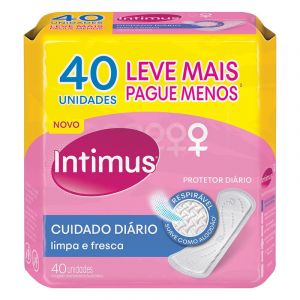 PROTETOR DIARO INTIMUS SEM ABAS CUIDADO DIARIO LEVE MAIS PAGUE MENOS C/40