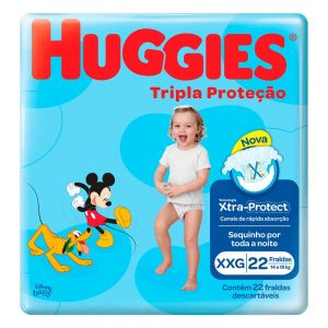 FRALDA HUGGIES TRIPLA JUMBO XXG C/22